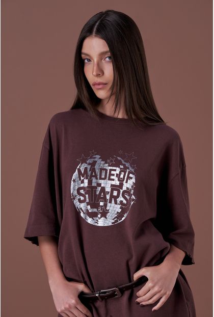 T-Shirt Disco Ball Brown
