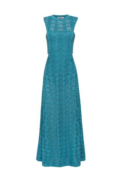 Vestido Crochet Azul