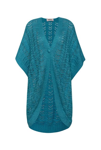 Kimono Crochet Azul