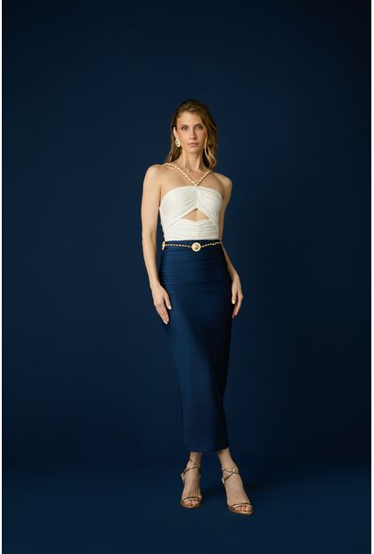 Saia Midi Nicki Blue
